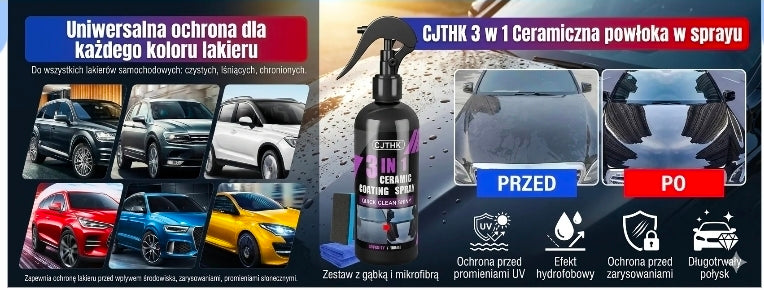 Ceramiczna Powłoka Nano w Sprayu 3w1 | Przetestowana Ochrona Lakieru w 3 Minuty + Gratisy 🎁
